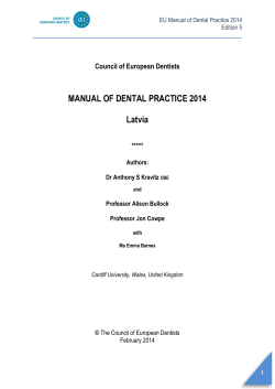 MANUAL OF DENTAL PRACTICE 2014  Latvia Council of European Dentists