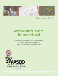 Arizona School Finance Summary Manual December 2013