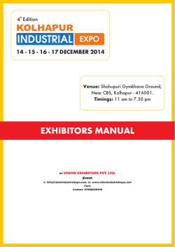 INDUSTRIAL EXHIBITORS MANUAL EXPO 14 - 15 - 16 - 17 DECEMBER 2014