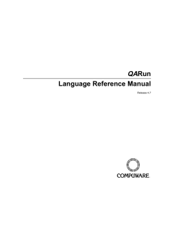 QARun Language Reference Manual  Release 4.7
