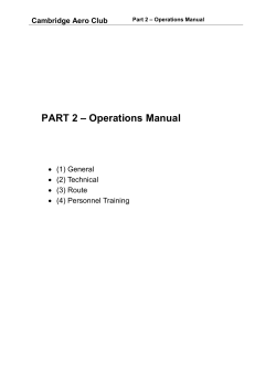 – Operations Manual PART 2  Cambridge Aero Club
