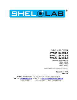 VACUUM OVEN SVAC1  SVAC1-2 SVAC2  SVAC2-2 SVAC4  SVAC4-2