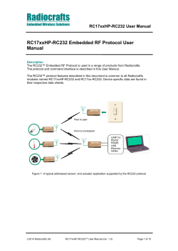 Radiocrafts  RC17xxHP-RC232 Embedded RF Protocol User Manual