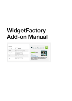 WidgetFactory Add-on Manual