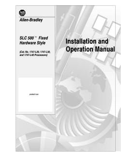 Installation and Operation Manual AllenBradley SLC 500t Fixed
