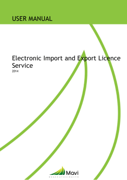USER MANUAL  Electronic Import and Export Licence Service