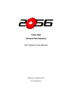 Team 2056 Orchard Park Robotics 2014 Season Team Manual