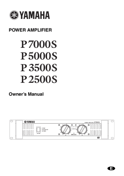 POWER AMPLIFIER Owner’s Manual E