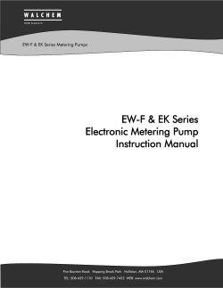 EW-F &amp; EK Series Electronic Metering Pump Instruction Manual