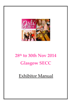 Exhibitor Manual 28 to 30th Nov 2014
