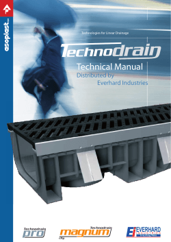 Technical Manual Distributed by Everhard Industries Technologies for Linear Drainage