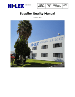 Supplier Quality Manual  Version 2014 MCP-74.12