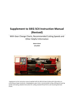 Supplement to SIEG SC4 Instruction Manual (Revised)