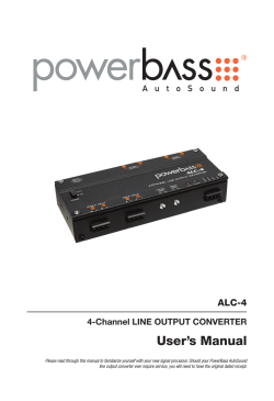 User’s Manual ALC-4 4-Channel LINE OUTPUT CONVERTER