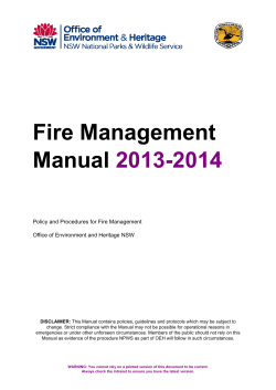Fire Management Manual  2013-2014