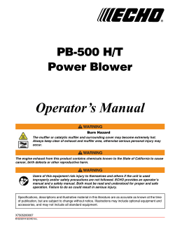 Operator’s Manual PB-500 H/T Power Blower Burn Hazard