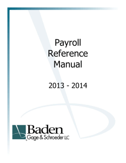 Payroll Reference Manual 2013 - 2014