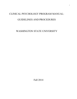CLINICAL PSYCHOLOGY PROGRAM MANUAL:  GUIDELINES AND PROCEDURES WASHINGTON STATE UNIVERSITY