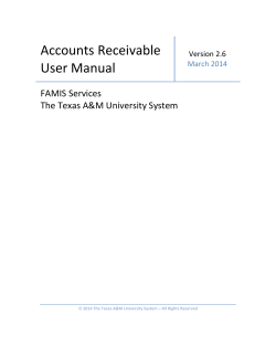Accounts Receivable  User Manual   FAMIS Services 