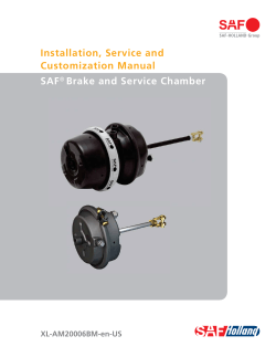 SAF Brake and Service Chamber Installation, Service and Customization Manual