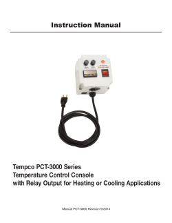 Instruction Manual Tempco PCT-3000 Series Temperature Control Console