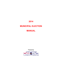 2014 MUNICIPAL ELECTION MANUAL Prepared by