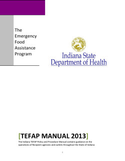 [ ] TEFAP MANUAL 2013