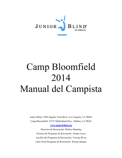 Camp Bloomfield 2014 Manual del Campista