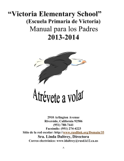 “Victoria Elementary School” 2013-2014 Manual para los Padres (Escuela Primaria de Victoria)