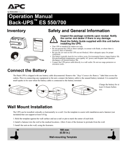 Operation Manual Back-UPS ES 550/700 ™