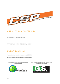 CSP AUTUMN CRITERIUM EVENT MANUAL SATURDAY20