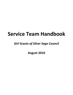 Service Team Handbook Girl Scouts of Silver Sage Council August 2010