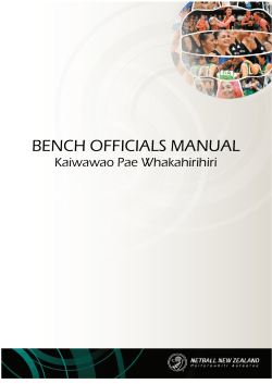 BENCH OFFICIALS MANUAL Kaiwawao Pae Whakahirihiri