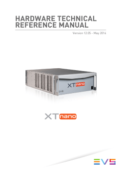 HARDWARE TECHNICAL REFERENCE MANUAL Version 12.05 - May 2014