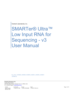 ™ SMARTer® Ultra Low Input RNA for Sequencing - v3