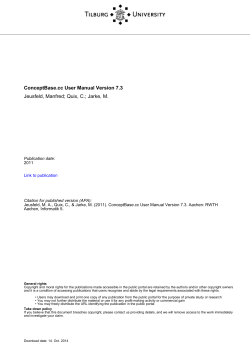 Tilburg University ConceptBase.cc User Manual Version 7.3