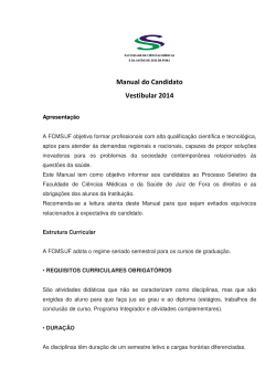 Manual do Candidato Vestibular 2014