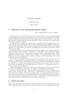 The Ipe manual 1 Welcome to the Wonderful World of Ipe! Otfried Cheong