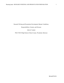 Running head:  RESEARCH WRITING AND PRESENTATION PREPARATION  1
