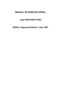 MANUAL DE DERECHO PENAL José HURTADO POZO EDDILI, Segunda Edición, Lima 1987