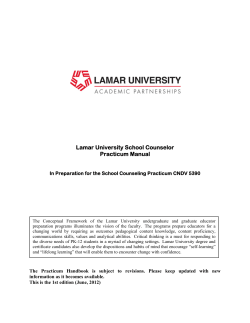 Lamar University School Counselor Practicum Manual