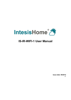 IS-IR-WIFI-1 User Manual r1 Issue date: 06/2014