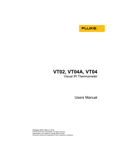 VT02, VT04A, VT04 Users Manual Visual IR Thermometer