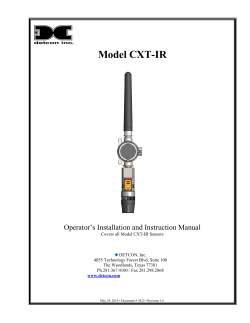 Model CXT-IR Operator’s Installation and Instruction Manual