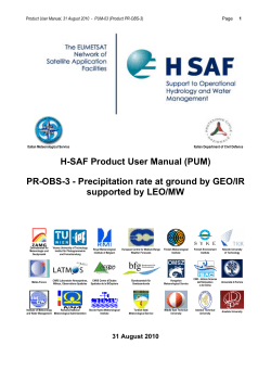 H-SAF Product User Manual (PUM) supported by LEO/MW