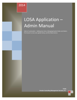 LOSA Application – Admin Manual  2014