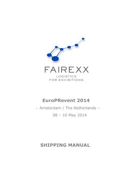 EuroPRevent 2014 SHIPPING MANUAL -  Amsterdam / The Netherlands –
