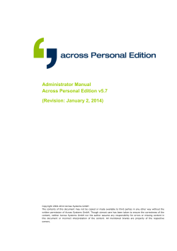 Administrator Manual Across Personal Edition v5.7 (Revision: January 2, 2014)