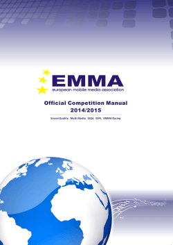 EMMA competition manual, edition 2014  www.emmanet.com 1