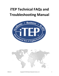iTEP Technical FAQs and Troubleshooting Manual  1
